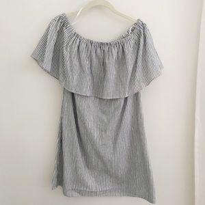 Stripe off the shoulder dress (J.Crew)